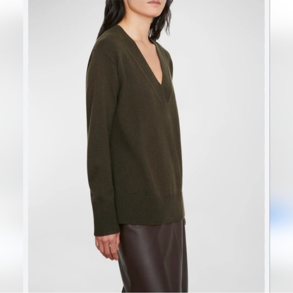 Vince Long Sleeve Wool Cashmere Blend Tunic Sweater Green Size Small